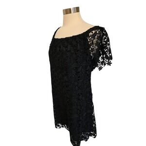 Lauren Ralph Lauren Womens Black Lace Dress Size 12 Off Shoulder